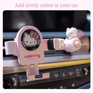 WIEEZN Cute Phone Mount for Car, Pink Cat Air Vent Clip Car Phone Holder Mount Fit for All Cell Phone, Pretty Car Accessories for Women and Girls