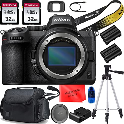 Nikon Z5 Mirrorless Camera Body Bundle with Accessories (64Gb Additional Memory, Extra Battery, Tripod, Gadget Bag and More) (Renewed)