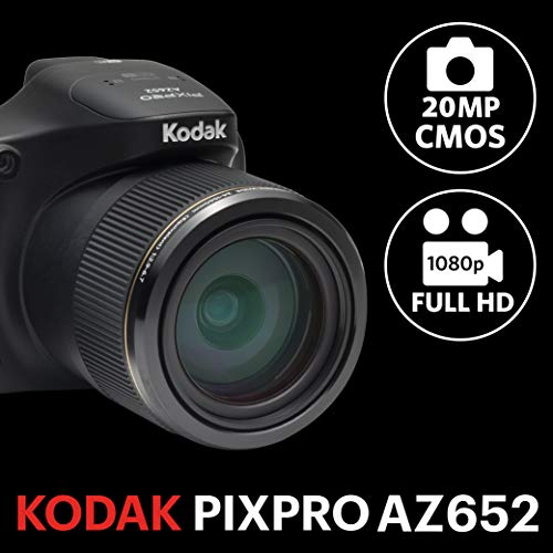 Kodak PIXPRO Astro Zoom AZ652-BK 20MP Digital Camera with 65X Optical Zoom and 3" LCD (Black)