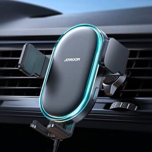 wireless car charger mount, 15w dual coil car phone holder mount wireless charging for iphone 14/13/12/11/x/8 series, auto clamping wireless charging car mount for galaxy z flip 4/3 s22/s21 note 20/10