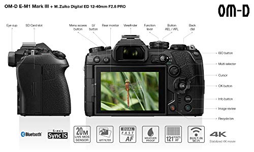 Olympus OM-D E-M1 Mark III Black Body with M.Zuiko Digital ED 12-40mm F2.8 PRO Lens (International Model)