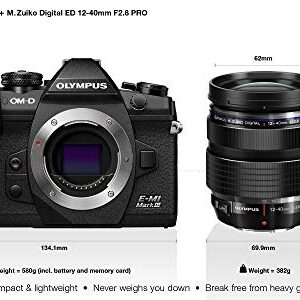 Olympus OM-D E-M1 Mark III Black Body with M.Zuiko Digital ED 12-40mm F2.8 PRO Lens (International Model)