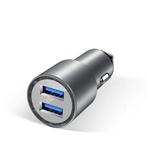 jdb car charger, 36w qc 4.8a all metal fast car charger adapter compatible with iphone and more