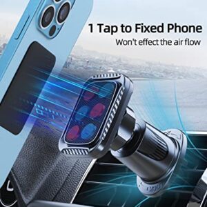 Magnetic Phone Holder for Car, Car Phone Holder Mount, Upgraded Metal Longer Hook Clip Fit More Vent Car Mount , Strong Magnets Phone Mount for Car Vent, for All Cell Phones Tablets Gifts for Men