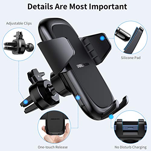 UNBREAKcable Car Phone Holder Mount, Air Vent Car Phone Mount [360 Degree Rotation] for Apple iPhone 14 13 12 11 Pro Max Mini XR XS X SE 8 7 6S 6 Plus, Galaxy S22 S21 S20 S10 S9, LG, Sony, Oneplus