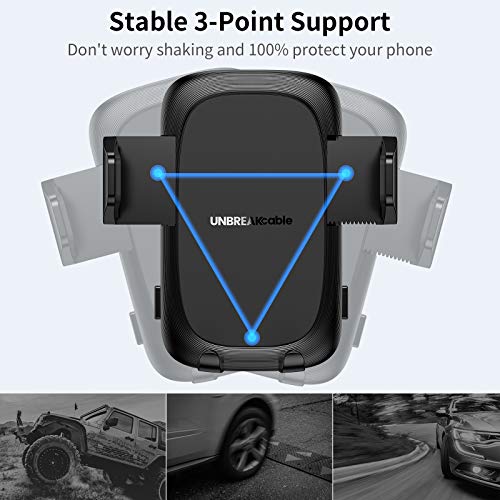 UNBREAKcable Car Phone Holder Mount, Air Vent Car Phone Mount [360 Degree Rotation] for Apple iPhone 14 13 12 11 Pro Max Mini XR XS X SE 8 7 6S 6 Plus, Galaxy S22 S21 S20 S10 S9, LG, Sony, Oneplus