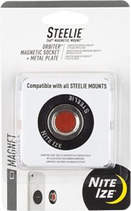 nite ize smartphones steelie orbiter magnetic socket and metal plate, black, one size (sto-01-r7)