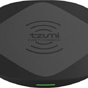 tzumi HyperCharge 10-Watt Wireless Fast Charger Pad for Qi-Compatible iPhones, Androids, and All Wireless Charging Smart Devices – for Home and Office. Includes Qualcomm 3.0 Quick Charge Adapter.