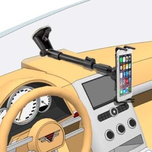 Digitl 2-in-1 Cell Phone Windshield Car Holder or Tablet Car Mount w/Robust Arm Extender Suction Cup and Swivel Cradle for Samsung Galaxy S10 S10e S9 S8 Plus,Note 10 9 8,Tab A E S3 S4 S5 S6(all 5-8")