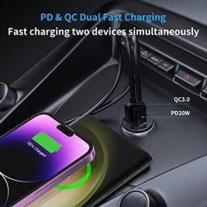 Syncwire USB C Car Charger 38W Fast USB Car Charger PD&QC 3.0 Dual Port [Super Mini & All Metal] Car Adapter Cigarette Lighter Compatible with iPhone 14/13/12/12 Pro/12 Pro Max, Samsung S23 and More