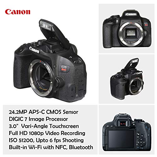 Canon EOS Rebel T7i DSLR Camera Bundle with Canon EF-S 18-55mm STM Lens & Tamron 70-300mm Zoom Lens + 32GB Sandisk Memory + Canon Case + TTL Speedlight Flash (Good Upto 180 Feet) + Accessory Bundle