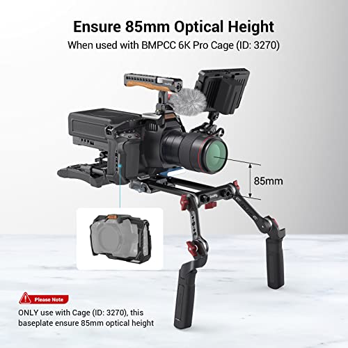 SmallRig Universal LWS Baseplate Compatible with DSLR and Mirrorless Camera Cages, Comes with Dual 15mm Rod Clamp - 3357