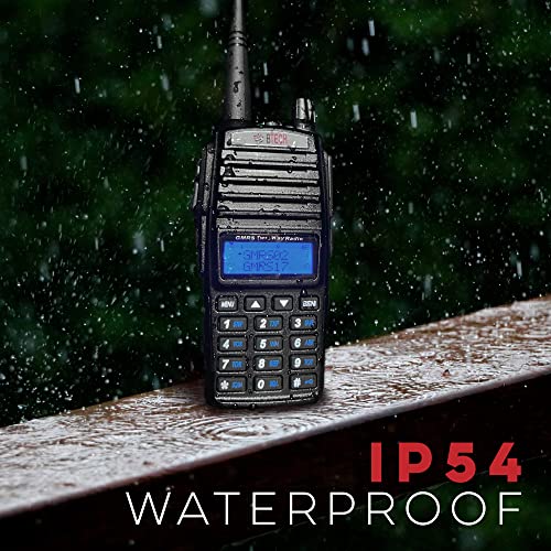 BTECH GMRS-V2 5W 200 Fully Customizable Channels GMRS Two-Way Radio. USB-C Charging, IP54 Weatherproof, Repeater Compatible, Dual Band Scanning (VHF/UHF), FM Radio, & NOAA Weather Broadcast Receiver