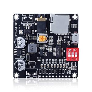 20w voice playback module, pemenol dc 6-35v sound board usb downloadable music player 24-bit dac output mp3 wav support tf card 32gb max for broadcast device diy valentine’s day gift