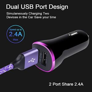 Type C Car Charger for Samsung Galaxy S23 A14 A04S A53 A13 A02S A12 A21 A10E A20 A32 A42 A50 A51 S22 S21 S20,LG Stylo 6 5 4 V60 K51 Velvet,Moto G Power G Stylus,Car Adapter+6ft Fast Charge USB C Cable