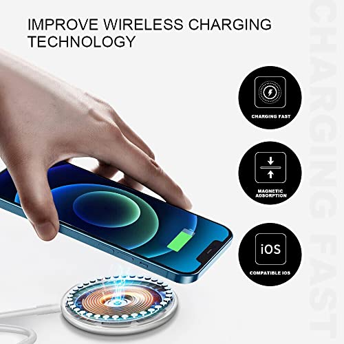 TXQULA Magnetic Wireless Charger,15W【Apple MFi Certified】 MagSafe Charger Magnetic Fast Wireless Charger Compatible with iPhone 14/14 Plus/14 Pro/14 Pro Max/13/12/11 (Without Adapter)