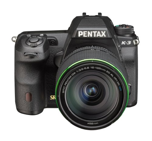 Pentax K-3 lens kit w/ 18-135mm WR 24MP SLR Camera with 3.2-Inch TFT LCD and 18-135mm WR f 3.5-5.6 (Black)