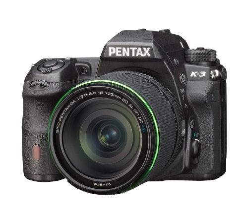 Pentax K-3 lens kit w/ 18-135mm WR 24MP SLR Camera with 3.2-Inch TFT LCD and 18-135mm WR f 3.5-5.6 (Black)