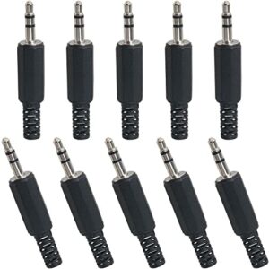luorng 10pcs 3.5mm replacement repair plug jack, wire bonding, stereo channel, audio plug, stereo plug 3.5mm solder type diy audio cable connector for headphone headset earphone cable repair