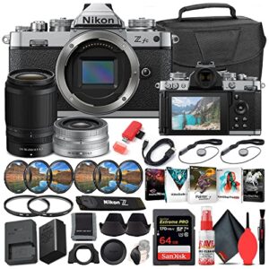 nikon z fc mirrorless digital camera with 16-50mm and 50-250mm lens (black, 851090) bundle with 64gb extreme pro sd card + camera bag + editing software + filter kit + cleaning kit (renewed)