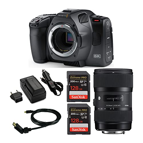 Blackmagic Pocket Cinema Camera 6K G2 (Canon EF) with Sigma 18-35mm Accessory Bundle (6 Items)