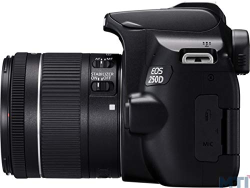 Canon EOS 250D (Rebel SL3) DSLR Camera w/ 18-55mm is STM Lens (International Model) (Black)