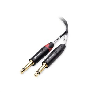 Cable Matters 2-Pack Dual 1/4 to 3.5mm Female Stereo Audio Splitter Cable (3.5mm to Dual 1/4 Adapter) in Black - 6 Inches / 0.15 Meters