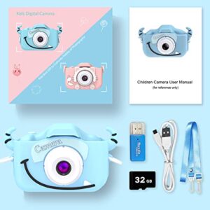 goopow Kids Selfie Camera, Christmas Birthday Gifts for Boys Age 3-9, HD Digital Video Cameras for Toddler, Portable Toy for 3 4 5 6 7 8 Year Old Boy with 32GB SD Card