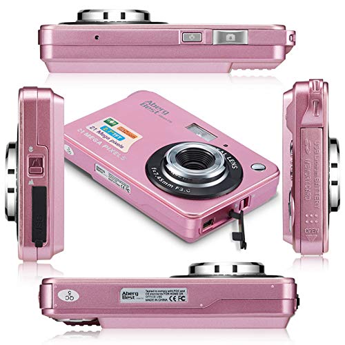 Digital Camera, AbergBest Mini Kids Digital Cameras for Teens with 8X Zoom HD 720P Compact Camera with LCD Screen for Students, Boys, Girls, Kids