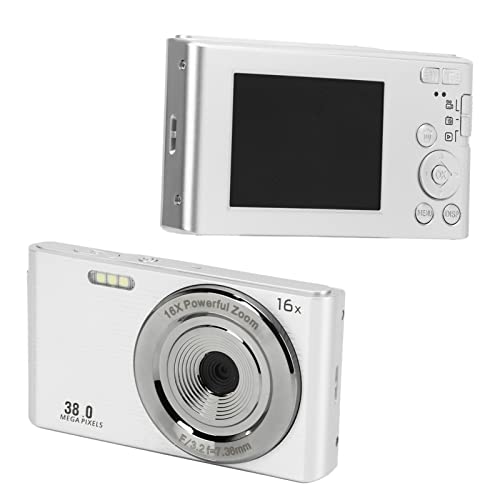 Digital Camera, 1080P 38MP Kids Digital Camera with 16X Digital Zoom, 2.4 Inch Screen, Portable Point and Shoot Camera for Teens Students Boys Girls Beginners