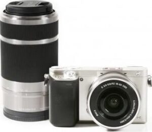 camera ilce-6000 a6000 a6000y 24.3mp digital camera body + 16-50mm + 55-210mm lens silver digital camera