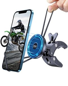 ewa bike phone holder, motorcycle phone mount magnetic bicycle handlebar cell phone clamp compatible with magsafe and iphone 14 13 pro max mini for indoor cycling,treadmill,spin bike,elliptical