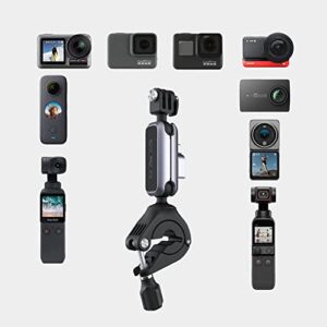 Bike Motorcycle Handlebar Mount with 1/4"-20 Thread Adapter, 0.87 to 1.38 inches or 0.27-0.63 inches, for Gopro 11/10/9/8/7/6/5/4, DJI OSMO Action 3, 2, Pocket 2, Insta360 ONE RS, R, ONE X3, X2