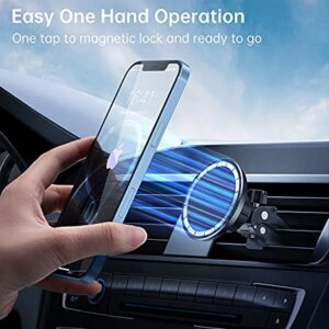 Magnetic Car Mount Phone Holder - Mag Safe Air Vent Phone Mount for Car Compatible with iPhone 14 13 12 Pro Max Mini Plus, Mag Safe Case, 360° Adjustable Mag Safe Car Mount Phone Holder for All Phone