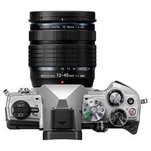 OM System OM-5 Silver Micro Four Thirds System Camera M.Zuiko Digital ED 12-45mm F4.0 PRO kit Outdoor Camera Weather Sealed Design 5-Axis Image Stabilization 50MP Handheld High Res Shot