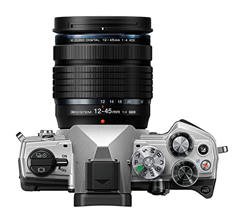 OM System OM-5 Silver Micro Four Thirds System Camera M.Zuiko Digital ED 12-45mm F4.0 PRO kit Outdoor Camera Weather Sealed Design 5-Axis Image Stabilization 50MP Handheld High Res Shot