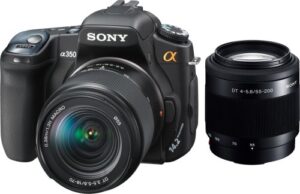sony alpha dslra350x 14.2mp digital slr camera with super steadyshot image stabilization with dt 18-70mm f/3.5-5.6 & dt 55-200mm f/4-5.6 zoom lenses
