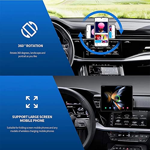 DearHot 15W Qi Wireless Car Charger Mount Holder Compatible for Samsung Galaxy Z Fold4 Fold3 Z Fold2 Fold S23 Ultra Google Pixel 7 Pro iPhone 14 Pro Max 4.3in-6.9in Phone Auto Clamp Fast Car Charger