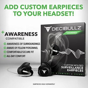 Decibullz 3.5mm Radio Headset Receiver, Listen only Acoustic Coil Tube Radio Headset kit for Two Way radios, transceivers & Radio Speaker mic Jacks