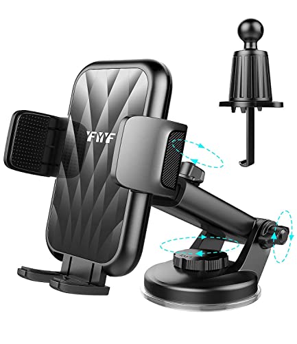 Phone Mount for Car,【Upgraded Stepless Adjustment Suction Cup】 Car Phone Holder Mount Dashboard Windshield Vent Universal Cell Phone Holder Mount for All Smartphones