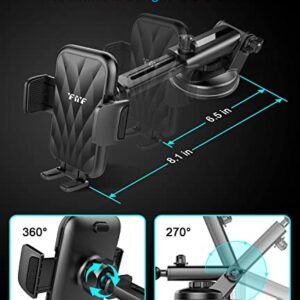 Phone Mount for Car,【Upgraded Stepless Adjustment Suction Cup】 Car Phone Holder Mount Dashboard Windshield Vent Universal Cell Phone Holder Mount for All Smartphones