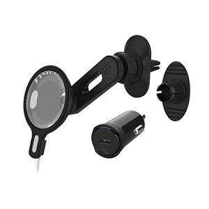 scosche mshodvmpd20-sp compatible with magsafe chargers magicmount msc vent/dash 4-in-1 car mount kit, black
