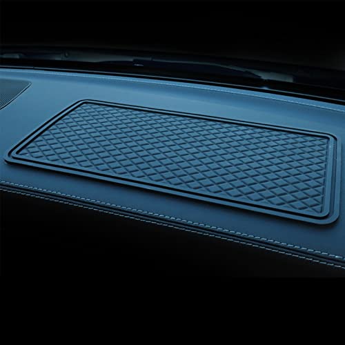 jeseny Pack-1 Car Dashboard Phone Anti-Slip Mat, 11.8In x 5.7In Adhesive Grip Pad, Fits for Radar Detector, Cell Phone, Keys, Glass, Mirrors, Metal, GPS, Coins Fixate Gel Pad, Washable (Black)