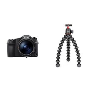 sony cyber‑shot rx10 iv with 0.03 second auto-focus & 25x optical zoom with joby gorillapod 3k kit compact tripod 3k stand and ballhead 3k for compact mirrorless cameras