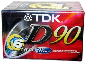 tdk d90 – high output – blank cassette tapes – type i – 6 pack