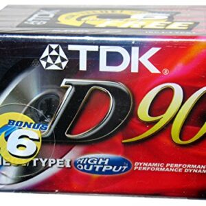 TDK D90 - High Output - Blank Cassette Tapes - Type I - 6 Pack