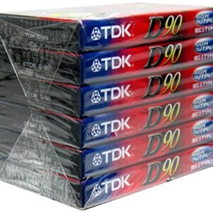 TDK D90 - High Output - Blank Cassette Tapes - Type I - 6 Pack