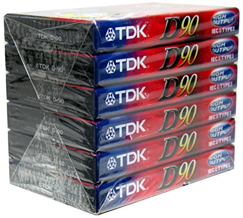 TDK D90 - High Output - Blank Cassette Tapes - Type I - 6 Pack