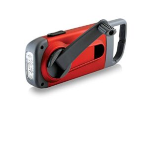 Eton American Red Cross Crank-Powered Clipray Clip-On Flashlight & Smartphone Charger, Red