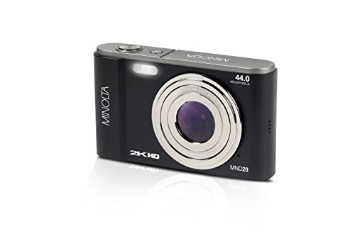 Minolta MND20 44 MP / 2.7K Ultra HD Digital Camera (Black)